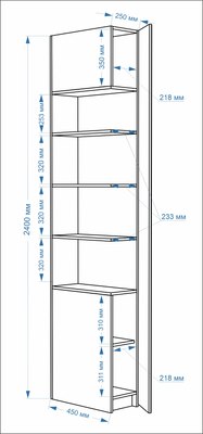 Стеллаж Евва Лайн 02L ЛН-TP.450.02L