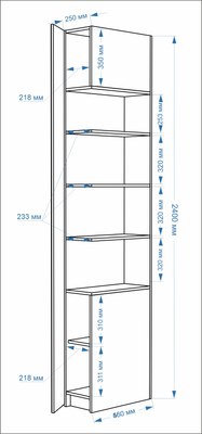 Стеллаж Евва Лайн 02R ЛН-TP.560.02R