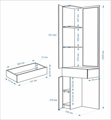 Угловое окончание для шкафа Евва Лайн 02R ЛН-TU.450.02R