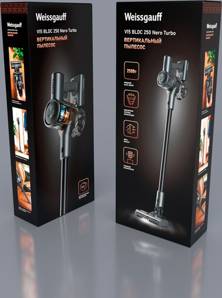 Вертикальный пылесос Weissgauff V15 BLDC 250 Nero Turbo