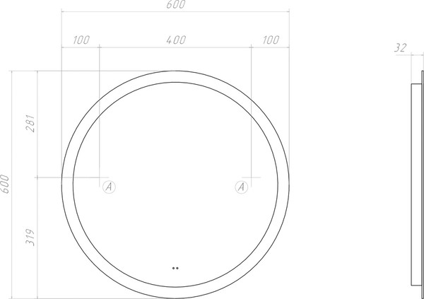 Зеркало Vigo Otti Comfort 600