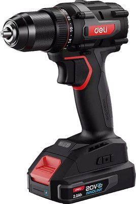 Аккумуляторная дрель-шуруповерт Deli CZ20-1D2 (черный) - фото