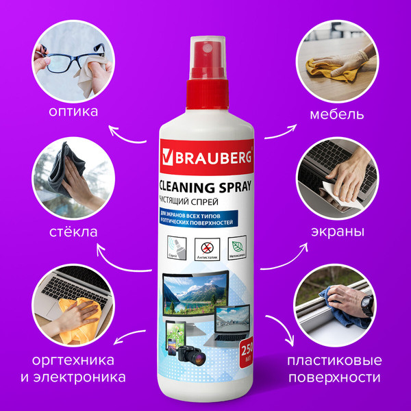 Жидкость для чистки оптики Brauberg 510117
