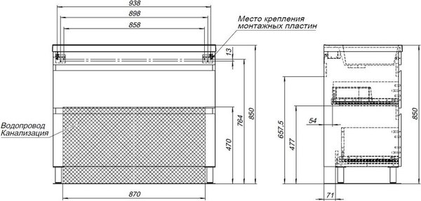 Тумба под умывальник Aquanet Нота New 100 / 344149