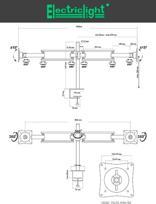 Кронштейн для монитора Electriclight КБ-01-131