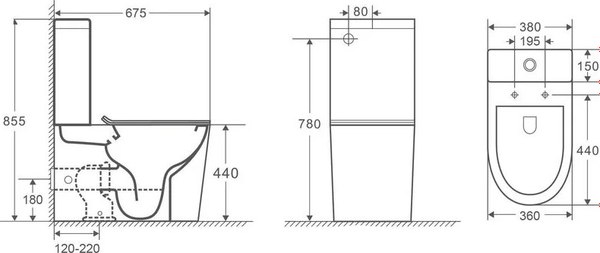 Чаша унитаза напольного WeltWasser WW Salzbach 001 XL GL-WT