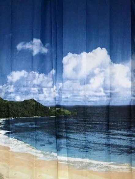 Шторка-занавеска для ванны Zalel Фотопринт Пляж 180x180 / DX-047 - фото