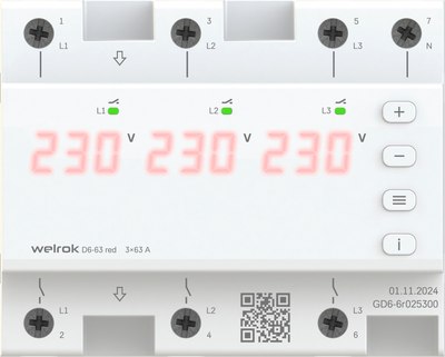 Реле напряжения Welrok D6-63 - фото