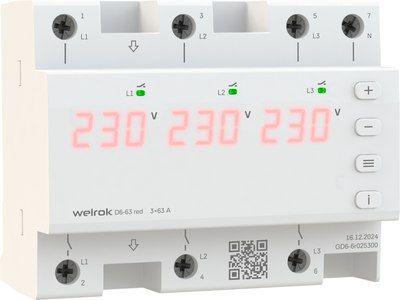 Реле напряжения Welrok D6-63