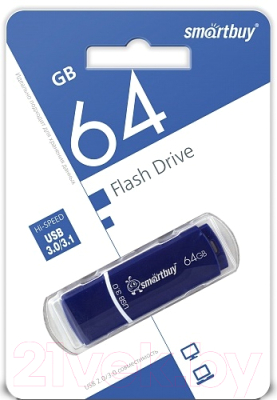 USB flash накопитель SmartBuy Crown Blue 64GB (SB64GBCRW-Bl)