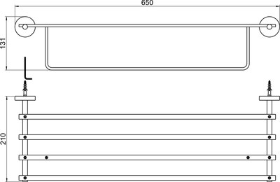Полка для полотенца Aquatek Бетта AQ4615BGM