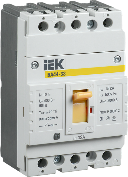 Выключатель автоматический IEK ВА44-33 3Р 32А 15кА / SVA4410-3-0032 - фото