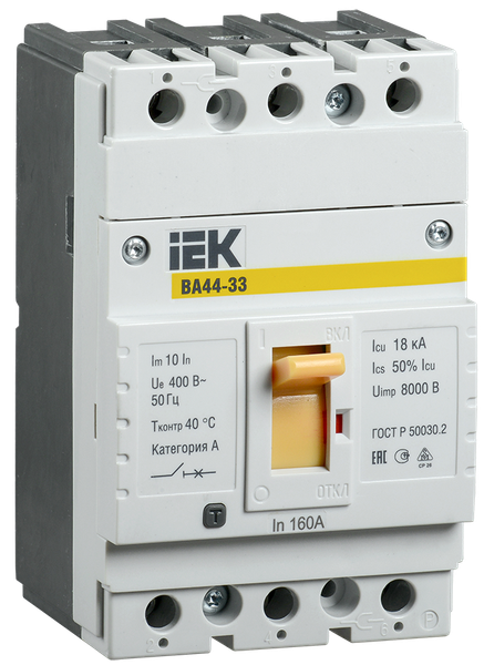 Выключатель автоматический IEK ВА44-33 3Р 50А 15кА / SVA4410-3-0050 - фото