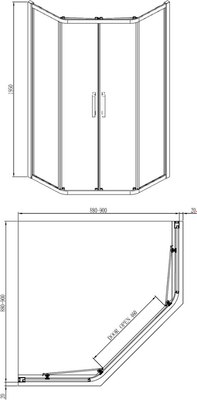 Душевой уголок Adema Glass Line Пента 90 (матовое стекло)
