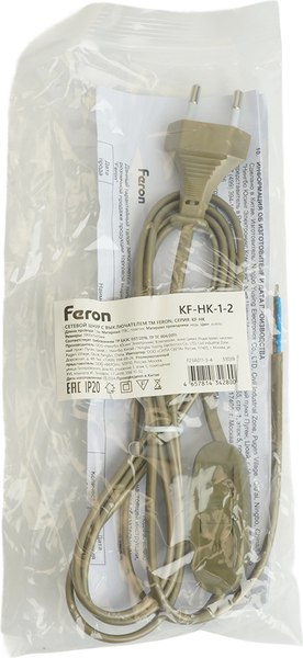 Шнур сетевой Feron KF-HK-1-24 / 51039