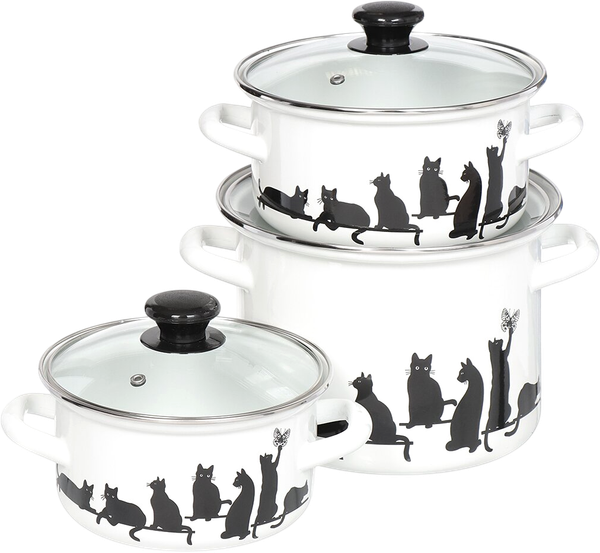 Набор кастрюль КМЗ Кошечки-5-1-Экстра / 51904 - фото