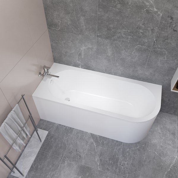 Ванна акриловая Lauter Monaco 170x72.5 / 2113170L (с каркасом и лицевым экраном)