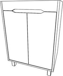 Тумба под умывальник Домино Classica 60 Loft без ящика DL5606T (бетон)