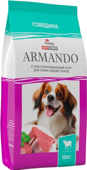 Сухой корм для собак Armando Полнорационный для средних пород со вкусом говядины - фото