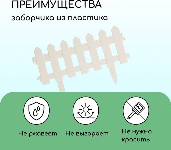 Изгородь декоративная Мастер Сад Палисадник 30x196см 4 секции / 2152310