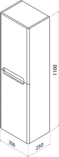 Шкаф-полупенал для ванной IDDIS Edifice EDI35W0i97