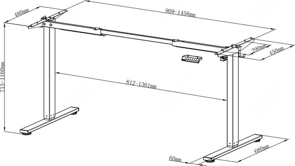 Стол с подъемным механизмом Smartstol SmartOptimal W одномотрный 1300x750x27