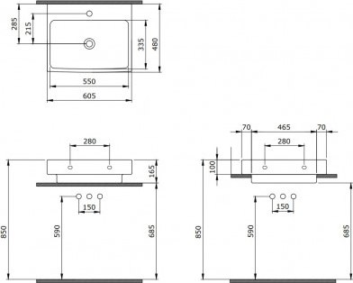 Умывальник Berges Strati 60х48.5 182006