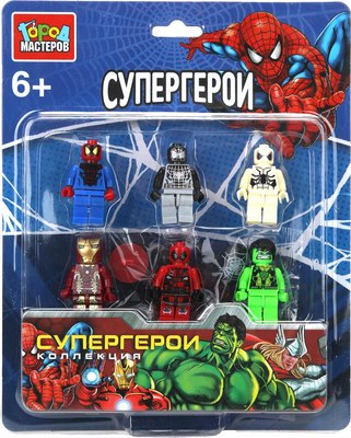 Элемент конструктора Город мастеров Фигурки спайдермен+супер герои / 18142-ZH - фото