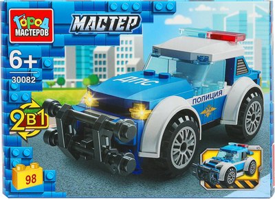 Конструктор Город мастеров Полицейская машина 2в1 / 30082-JS - фото