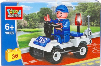 Конструктор Город мастеров Полицейский на квадроцикле / 30052-JS - фото