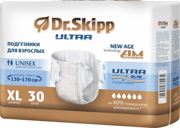 Подгузники для взрослых Dr.Skipp Ultra XL