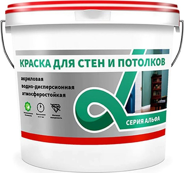 Краска Alfavit Акриловая для стен и потолков - фото