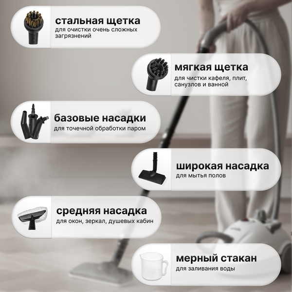 Пароочиститель Brevio EM-201 (белый)