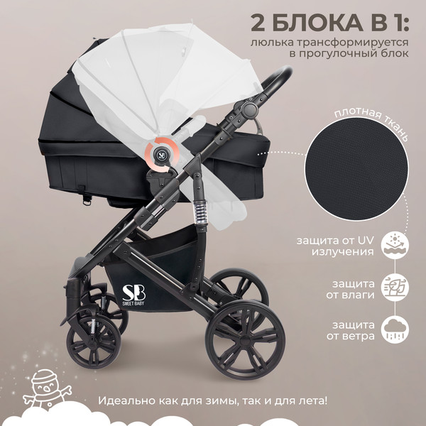 Детская универсальная коляска Sweet Baby Comfort 2в1