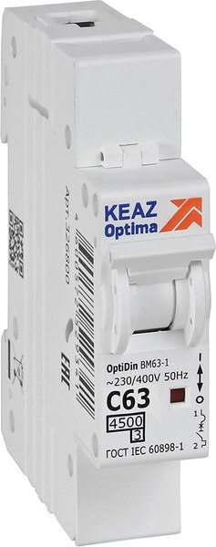 Выключатель автоматический КЭАЗ OptiDin BM63-1C63-4.5-УХЛ3 / 326800 - фото