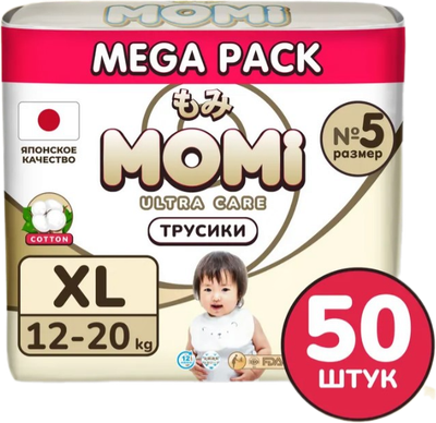 Подгузники-трусики детские Momi Ultra Care Mega pack XL 12-20кг - фото