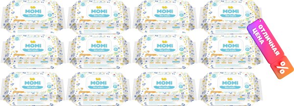 Влажные салфетки детские Momi 12x96шт - фото