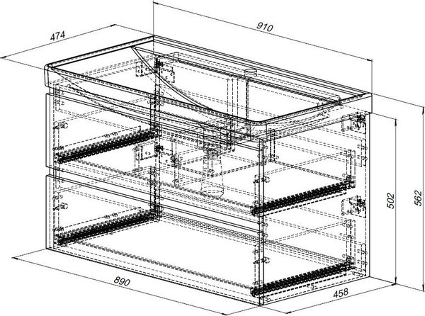 Тумба под умывальник Aquanet Вега 2.0 90 / 337950