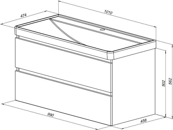 Тумба под умывальник Aquanet Вега 2.0 100 / 337951