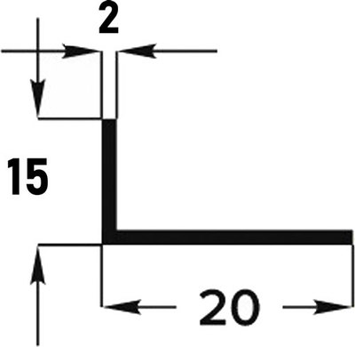 Уголок алюминиевый Profiling 20х15