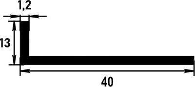 Уголок алюминиевый Profiling 40х13