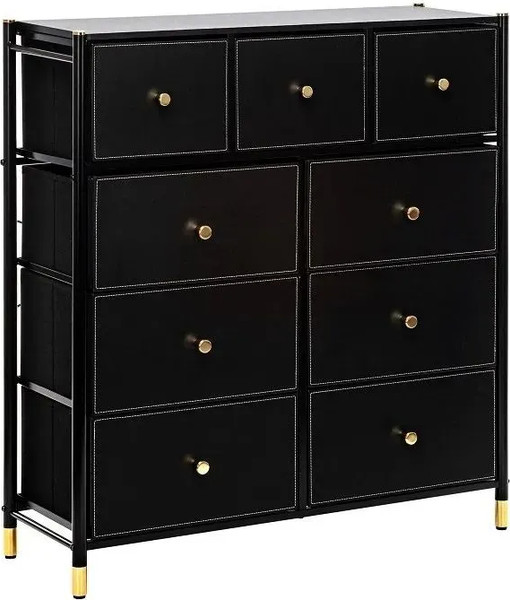 Комод Импэкс Нирита/Хайди 9 ящиков (черный) - фото
