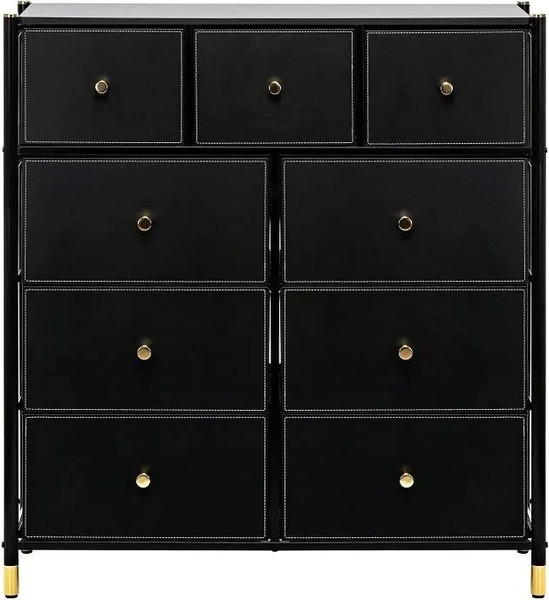 Комод Импэкс Нирита/Хайди 9 ящиков (черный)