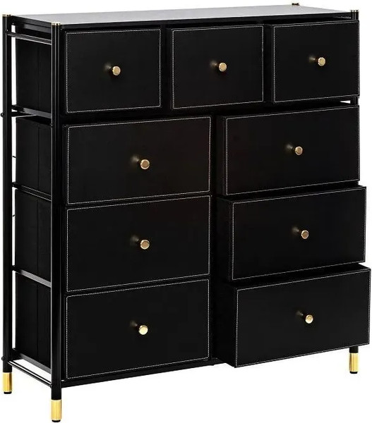 Комод Импэкс Нирита/Хайди 9 ящиков (черный)