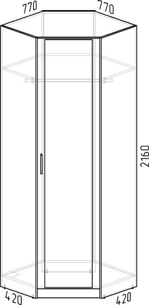 Шкаф Интермебель Марсель 1 зеркало / МР-11