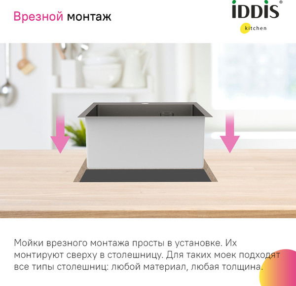 Мойка кухонная IDDIS Haze HAZ49GMi77