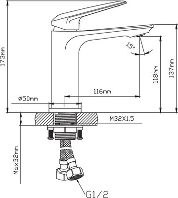 Смеситель Diadonna D171-10W