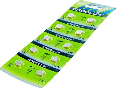 Комплект батареек Ergolux AG 4 BL-10 / 14315
