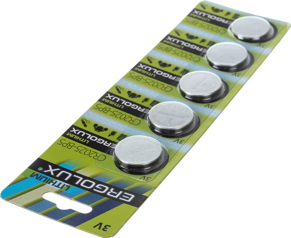 Комплект батареек Ergolux CR2025 BL-5 / 12050