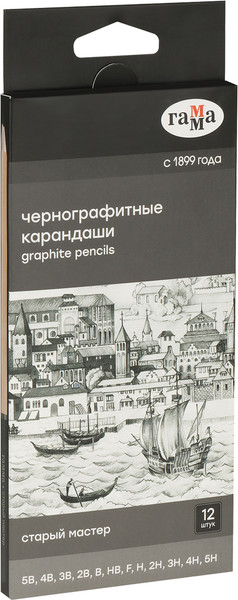 Набор простых карандашей ГАММА 130422_5B-5H - фото